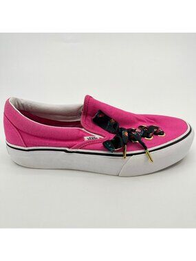 Vans Classic Slip-On Platform Womens Size 9.5 Men 8 Pink Athletic Shoes Sneakers